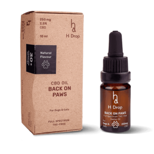 H DROP Pilno Spektro CBD Kanapių Aliejus Augintiniams – Back on Paws 2,5%