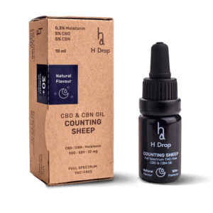 H DROP Kanapių Aliejus – Counting Sheep 5% CBD + 5% CBN + Melatoninas