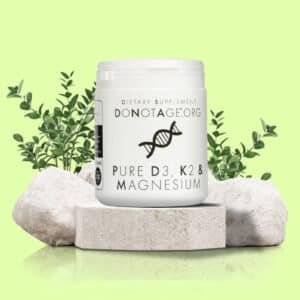 DoNotAge D3, K2 ja magneesium - kivipakendi esikülg