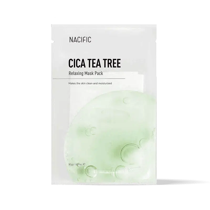 NACIFIC Cica Tea Tree Relaxing Mask atpalaiduojanti lakštinė veido kaukė