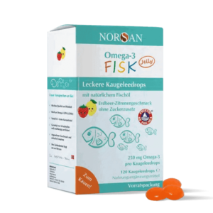 NORSAN, OMEGA-3 FISK JELLY, BRAŠKIŲ CITRINŲ SKONIO guminukai