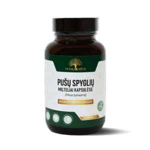 Pušies spygliai veganiškose kapsulėse