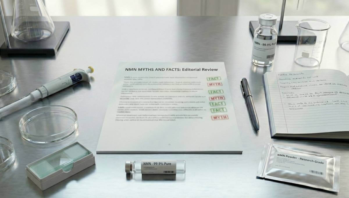 NMN mitai ir faktai – mokslinės apžvalgos iliustracija