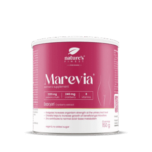 NATURE'S FINEST MAREVIA Naiste emotsionaalse tasakaalu segu jõhvikaekstraktiga (ExoCyan™), inuliiniga, tsingi ja B-vitamiinidega.