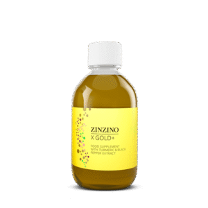 Zinzino X Gold+ Maisto papildas su natūraliai gaunamu ciberžolių šaknų ekstraktu ir piperinu