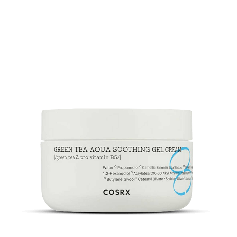 COSRX Hydrium Green Tea Aqua Soothing Gel Cream raminamasis gelinis veido kremas COSRX Hydrium Green Tea Aqua Soothing Gel Cream raminamasis gelinis veido kremas