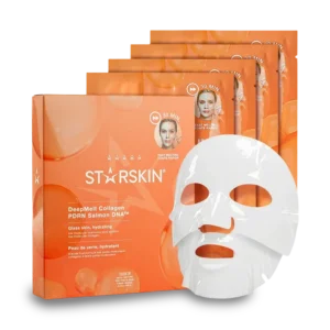 STARSKIN COLLAGEN PDRN SALMON DNA Drėkinamosios ir stangrinamosios hidrogelinės veido kaukės su kolagenu, PDRN ir hialurono rūgštimi, 3+1