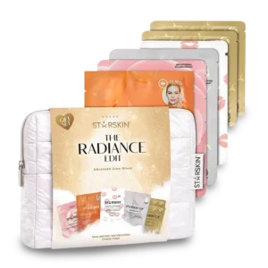 STARSKIN THE RADIANCE EDIT GIFT SET Veido, paakių ir lūpų priežiūros dovanų rinkinys odos drėkinimui ir švytėjimui
