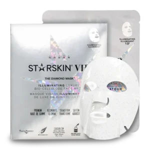 STARSKIN VIP THE DIAMOND MASK Skaistinamoji ir drėkinamoji bioceliuliozinė veido kaukė su deimantų milteliais odos švytėjimui