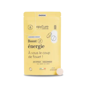 EPYCURE BOOST ENERGY Kramtomosios tabletės energijai ir nuovargiui mažinti (Braškių ir aviečių sk.)