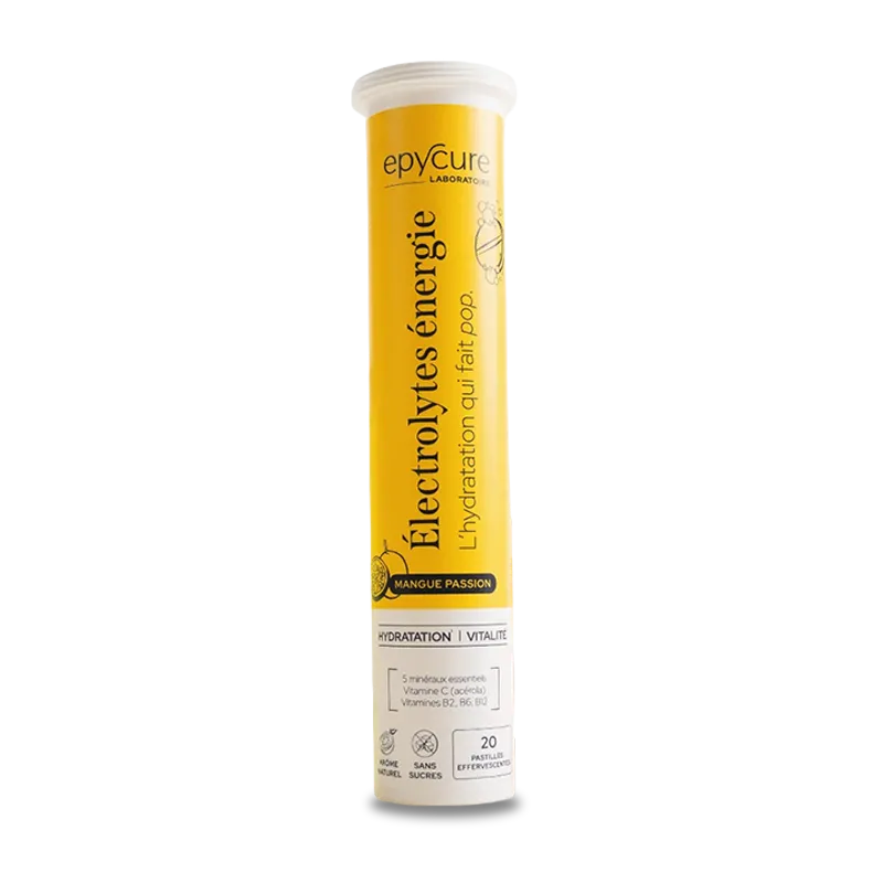 EPYCURE ELECTROLYTES Tirpiosios elektrolitų tabletės (Mangų ir pasiflorų sk.) EPYCURE ELECTROLYTES Tirpiosios elektrolitų tabletės (Mangų ir pasiflorų sk.)
