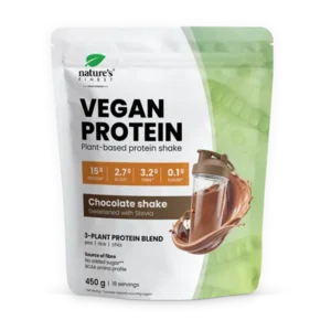 NATURE'S FINEST CHOCOLATE 63% PROTEIN SHAKE Veganiški šokolado skonio proteino (baltyminio) kokteilio milteliai