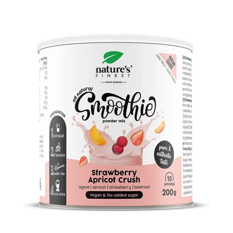 NATURE'S FINEST SMOOTHIE APRICOT CRUSH Natūralus agavų, abrikosų, braškių ir burokėlių glotnučio (smoothie) mišinys NATURE'S FINEST SMOOTHIE APRICOT CRUSH Natūralus agavų, abrikosų, braškių ir burokėlių glotnučio (smoothie) mišinys