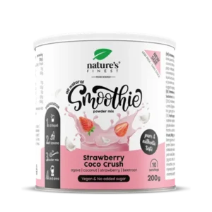 NATURE'S FINEST SMOOTHIE STRAWBERRY COCO CRUSH Natūralus agavų, kokosų, braškių ir burokėlių glotnučio (smoothie) mišinys