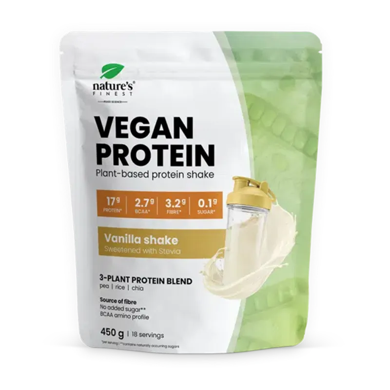 NATURE'S FINEST VANILLA 70% PROTEIN SHAKE Veganiški vanilės skonio proteino (baltyminio) kokteilio milteliai NATURE'S FINEST VANILLA 70% PROTEIN SHAKE Veganiški vanilės skonio proteino (baltyminio) kokteilio milteliai