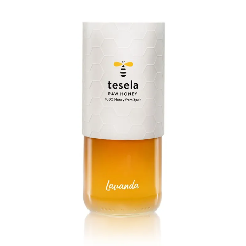 TESELA RAW HONEY LAVENDER (LAVANDA) Grynas neapdorotas levandų medus Tesela levandų medus, 320 g stiklo indelis
